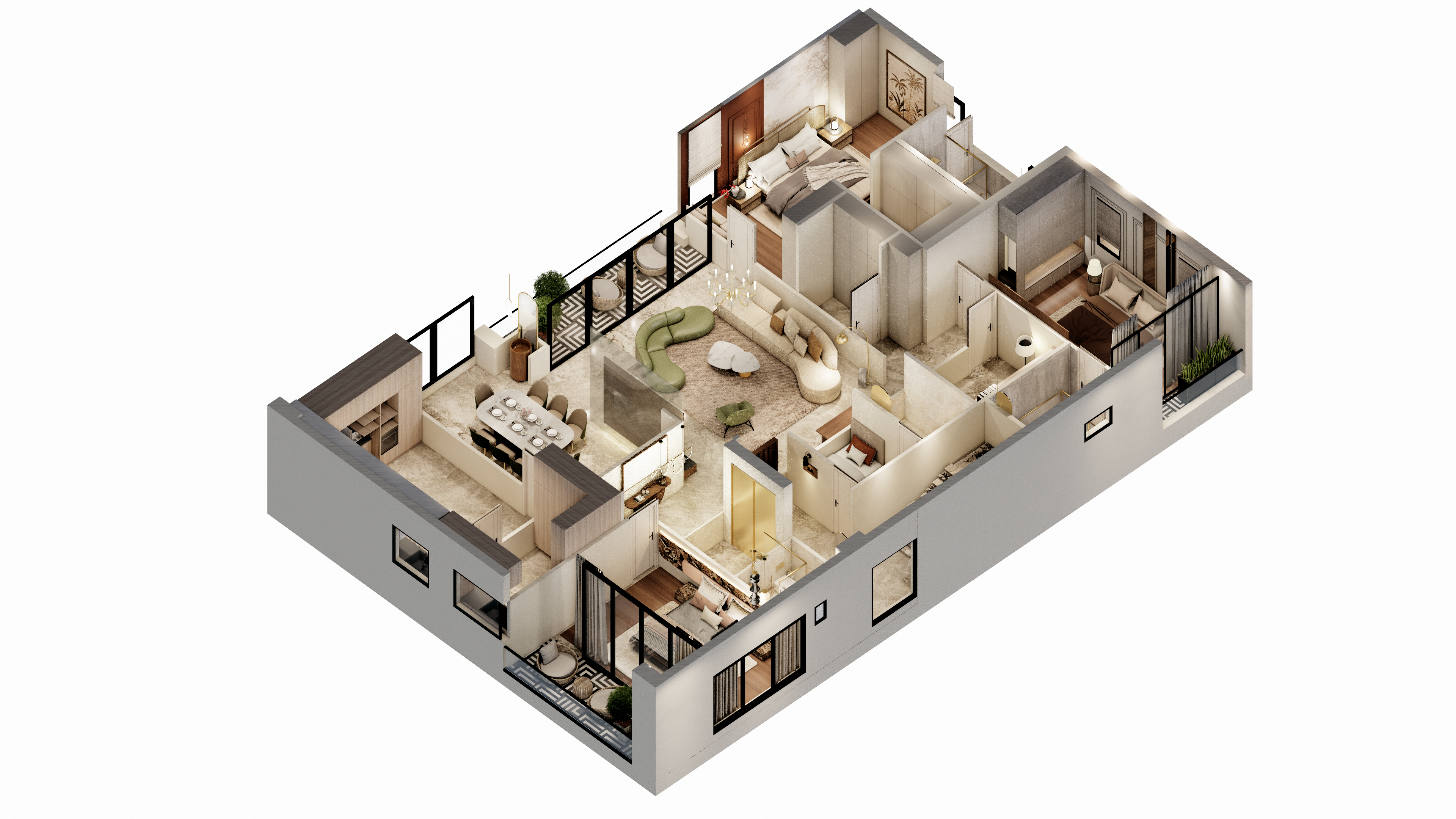 Highgate 3 BHK 3119 Sq.ft Floor Plan
